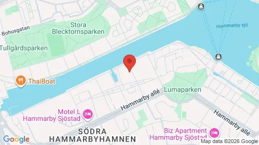 Lägenheter att hyra i Hammarbyhamnen - kort over placeringen