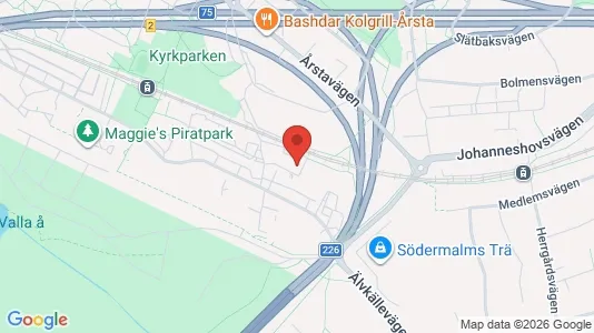 Lägenheter att hyra i Hammarbyhamnen - kort over placeringen