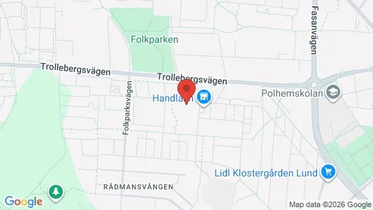 Lägenheter att hyra i Lund - kort over placeringen