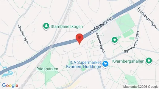Lägenheter att hyra i Huddinge - kort over placeringen