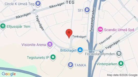 Lägenheter att hyra i Umeå - kort over placeringen