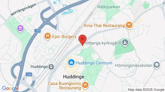 Lägenheter att hyra i Huddinge - kort over placeringen