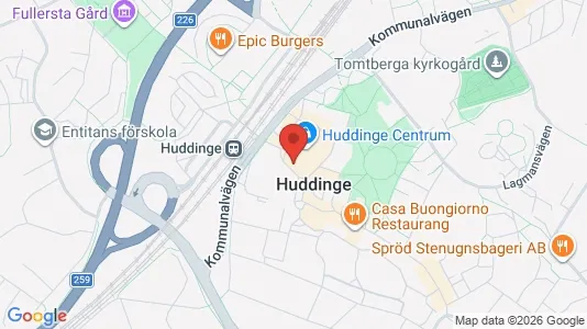 Lägenheter att hyra i Huddinge - kort over placeringen