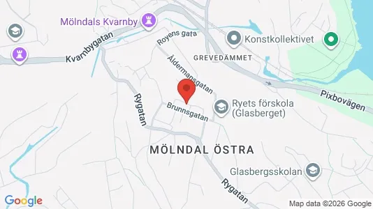 Lägenheter att hyra i Mölndal - kort over placeringen