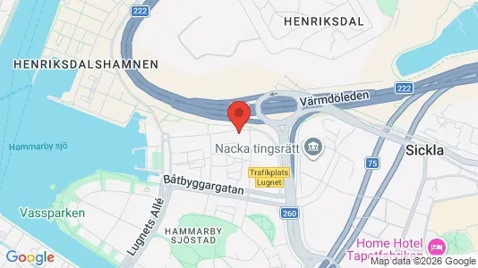 Lägenheter att hyra i Hammarbyhamnen - kort over placeringen