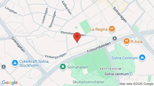 Lägenheter att hyra i Solna - kort over placeringen