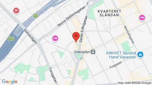 Lägenheter att hyra i Vasastan - kort over placeringen