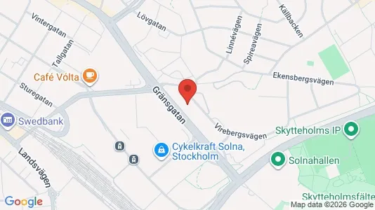 Lägenheter att hyra i Solna - kort over placeringen