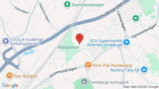 Lägenheter att hyra i Huddinge - kort over placeringen