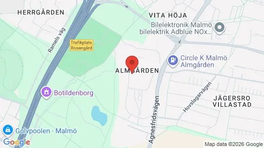 Lägenheter att hyra i Husie - kort over placeringen