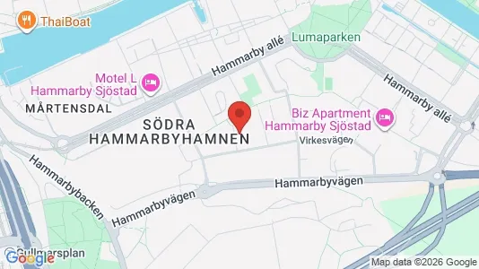 Lägenheter att hyra i Hammarbyhamnen - kort over placeringen