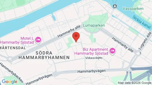 Lägenheter att hyra i Hammarbyhamnen - kort over placeringen