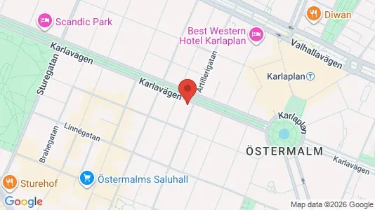 Lägenheter att hyra i Östermalm - kort over placeringen