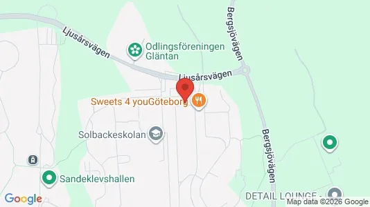 Lägenheter att hyra i Göteborg Östra - kort over placeringen