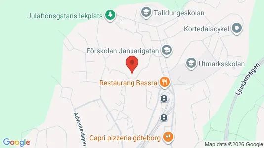 Lägenheter att hyra i Göteborg Östra - kort over placeringen