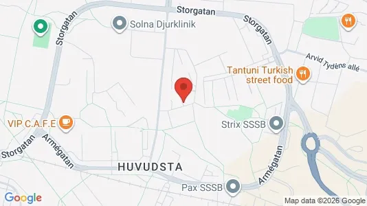 Lägenheter att hyra i Solna - kort over placeringen