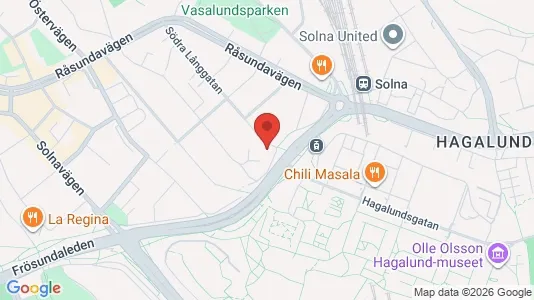 Lägenheter att hyra i Solna - kort over placeringen