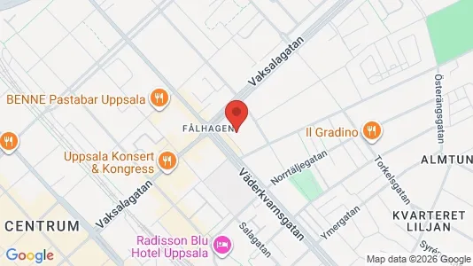 Lägenheter att hyra i Uppsala - kort over placeringen