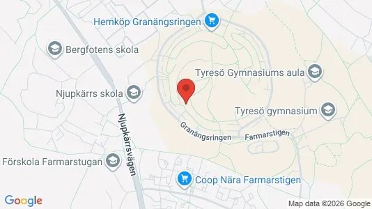 Lägenheter att hyra i Tyresö - kort over placeringen