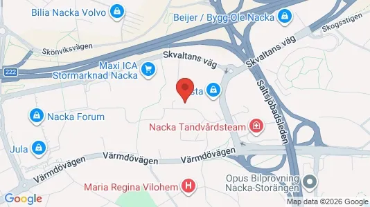 Lägenheter att hyra i Nacka - kort over placeringen
