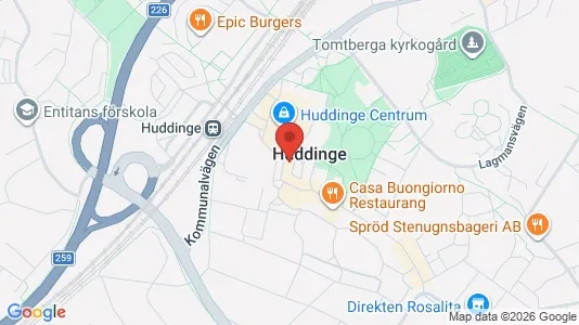 Lägenheter att hyra i Huddinge - kort over placeringen