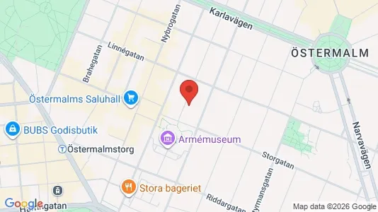 Bostadsrätter till salu i Östermalm - kort over placeringen