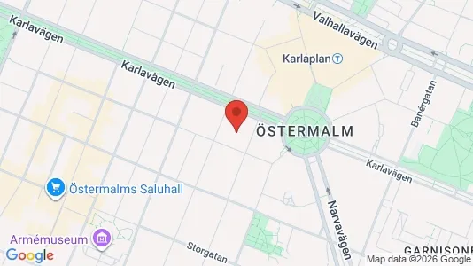 Bostadsrätter till salu i Östermalm - kort over placeringen