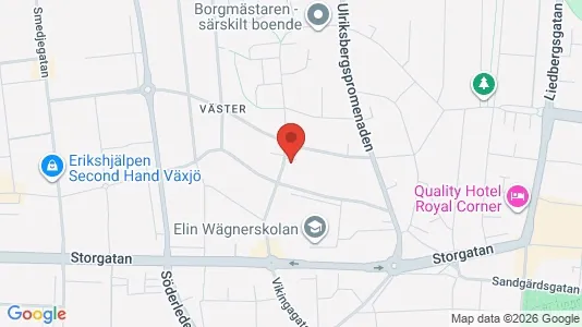 Lägenheter att hyra i Växjö - kort over placeringen