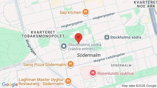 Lägenheter till salu i Södermalm - kort over placeringen