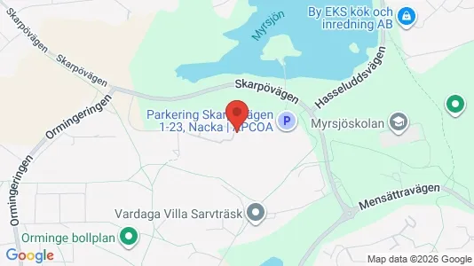 Lägenheter till salu i Nacka - kort over placeringen