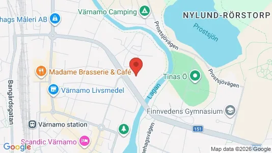 Lägenheter att hyra i Värnamo - kort over placeringen