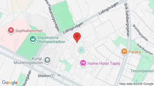 Lägenheter till salu i Gärdet/Djurgården - kort over placeringen