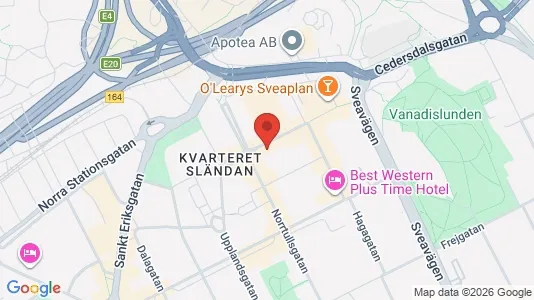Lägenheter till salu i Vasastan - kort over placeringen