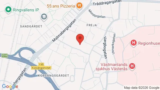 Lägenheter att hyra i Västerås - kort over placeringen