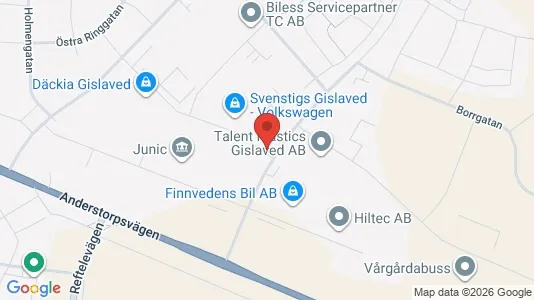 Lägenheter att hyra i Gislaved - kort over placeringen