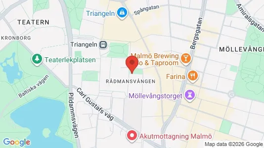 Bostadsrätter till salu i Malmö Centrum - kort over placeringen