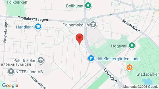 Bostadsrätter till salu i Lund - kort over placeringen