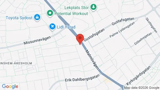 Bostadsrätter till salu i Ystad - kort over placeringen
