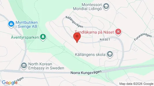 Bostadsrätter till salu i Lidingö - kort over placeringen