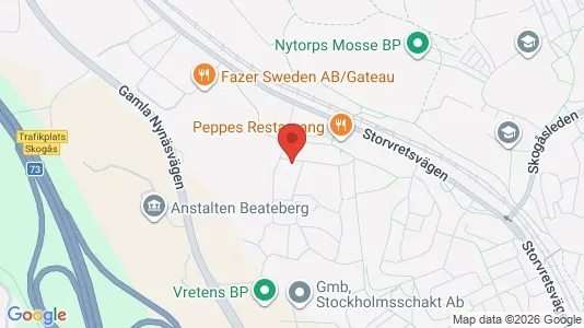 Bostadsrätter till salu i Huddinge - kort over placeringen