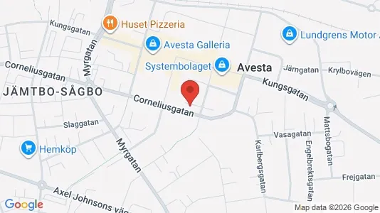 Bostadsrätter till salu i Avesta - kort over placeringen