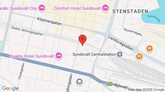 Lägenheter att hyra i Sundsvall - kort over placeringen