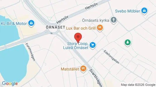 Bostadsrätter till salu i Luleå - kort over placeringen