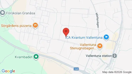 Bostadsrätter till salu i Vallentuna - kort over placeringen