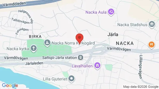 Bostadsrätter till salu i Nacka - kort over placeringen
