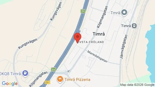 Bostadsrätter till salu i Timrå - kort over placeringen