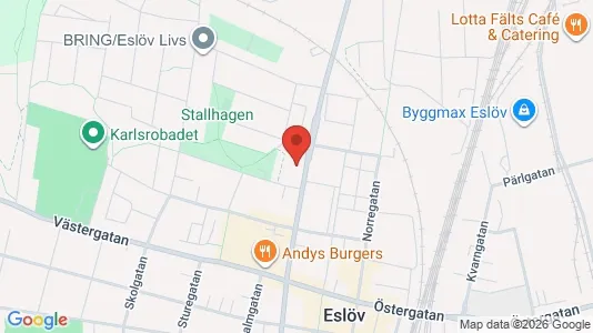 Bostadsrätter till salu i Eslöv - kort over placeringen