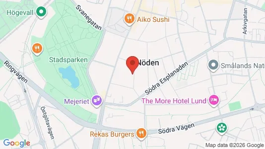Bostadsrätter till salu i Lund - kort over placeringen