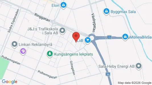 Bostadsrätter till salu i Sala - kort over placeringen