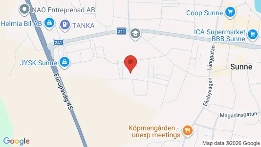 Bostadsrätter till salu i Sunne - kort over placeringen
